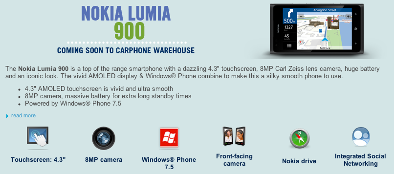 Carphone Warehouse Lumia 900