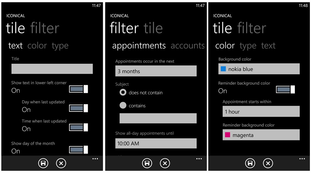 Iconical Filter Settings
