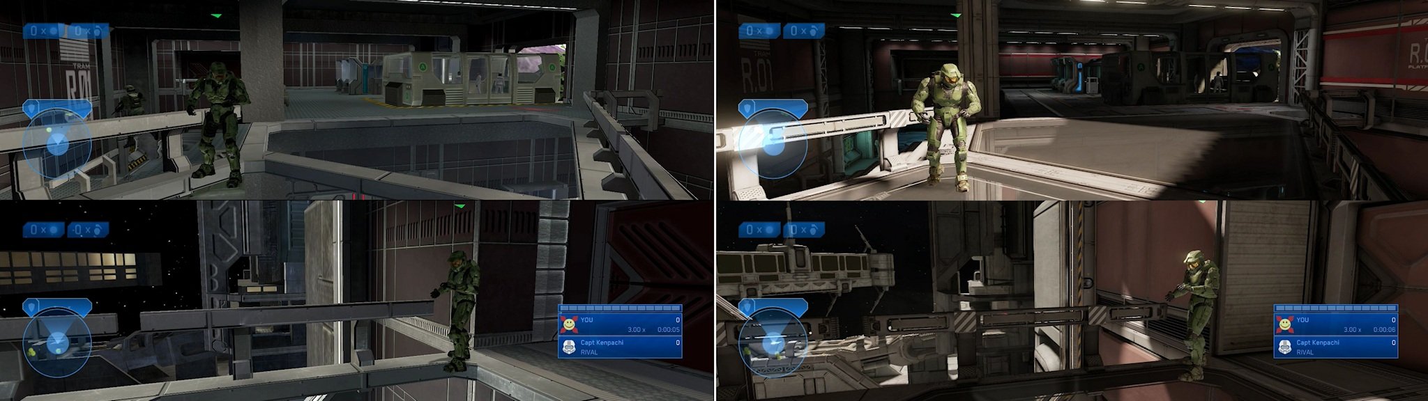 Halo 2 Anniversary split-screen comparison