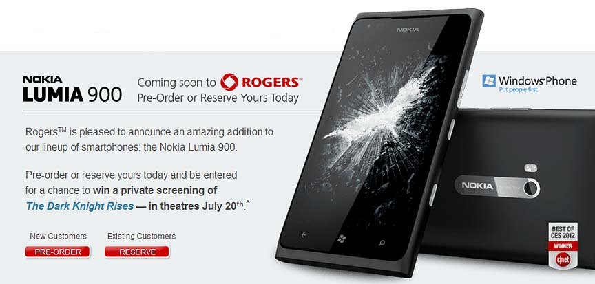 Nokia Lumia pre-order at Rogers Canada