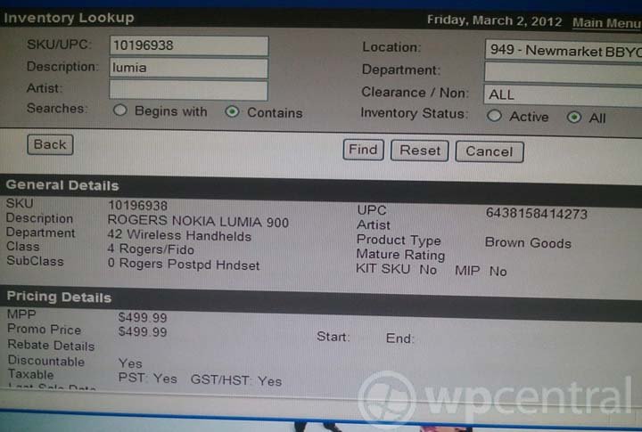 Lumia 900 priced at Rogers