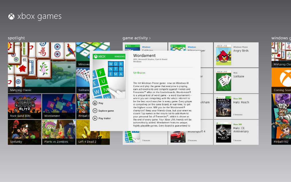 Xbox games heading to Windows 8