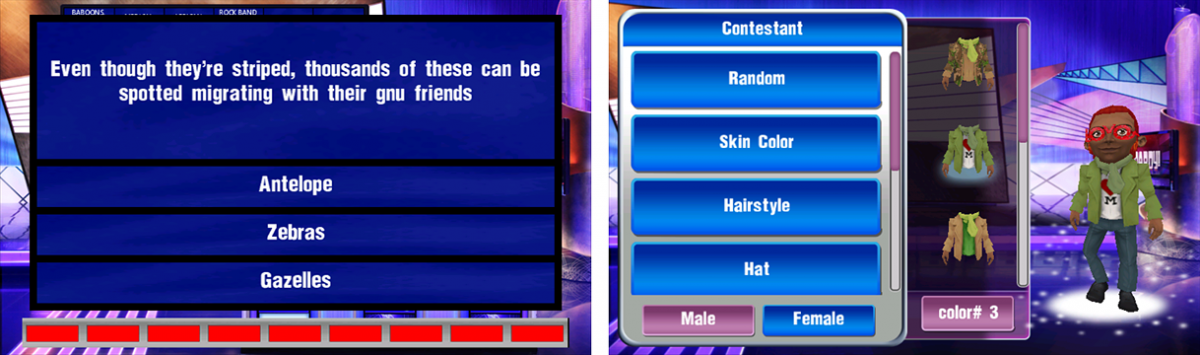 Jeopardy Question and Avatar Screens