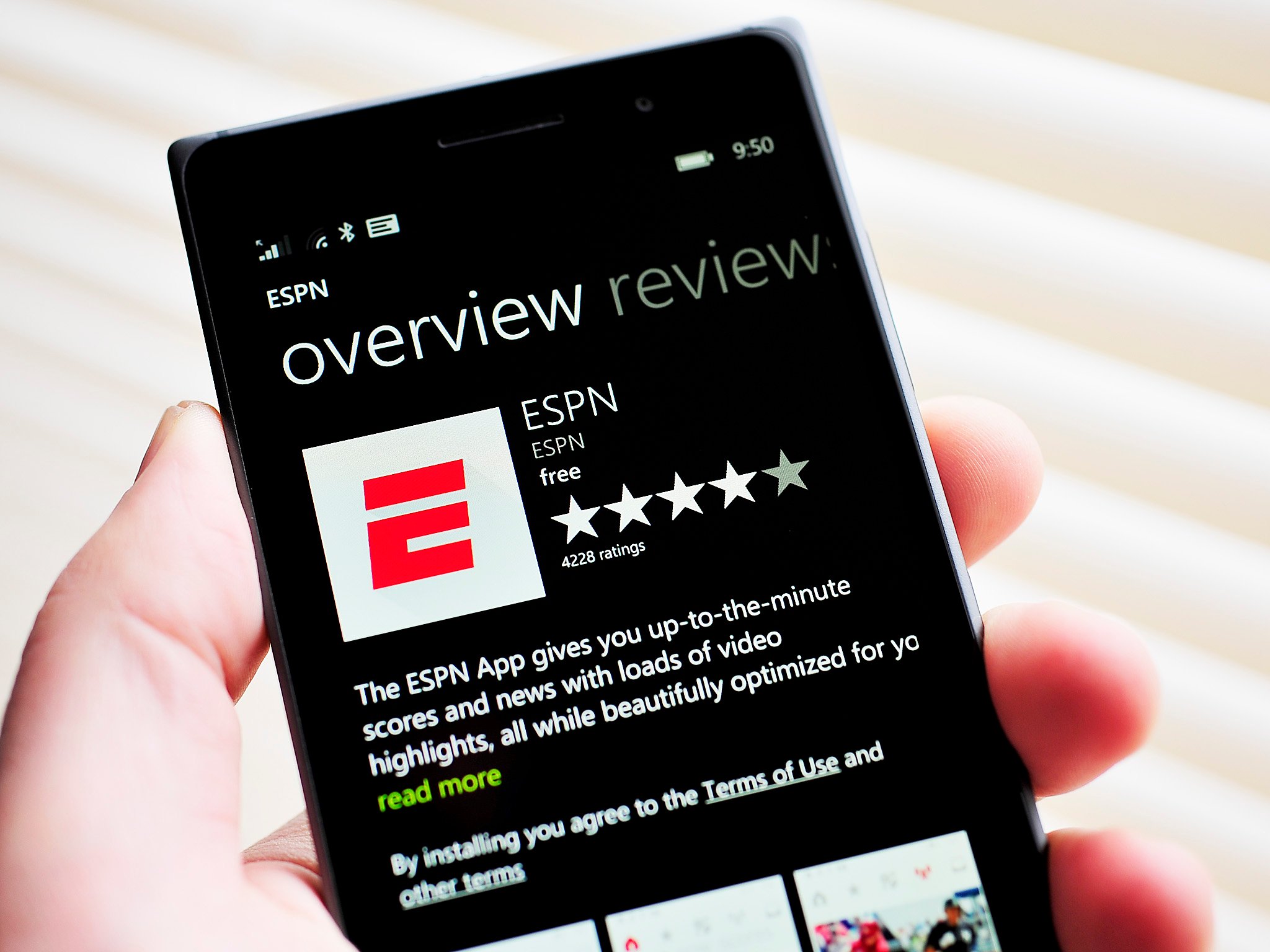 ESPN app for Windows Phone 8.1