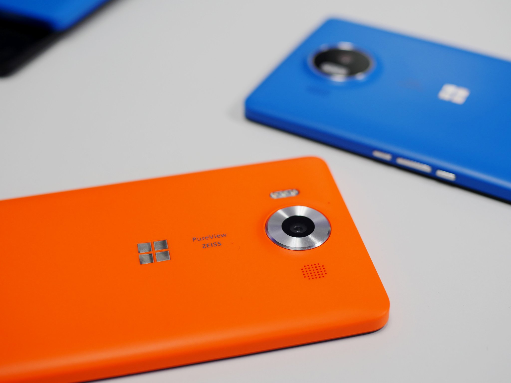 Orange and Blue replacement covers for the Lumia 950