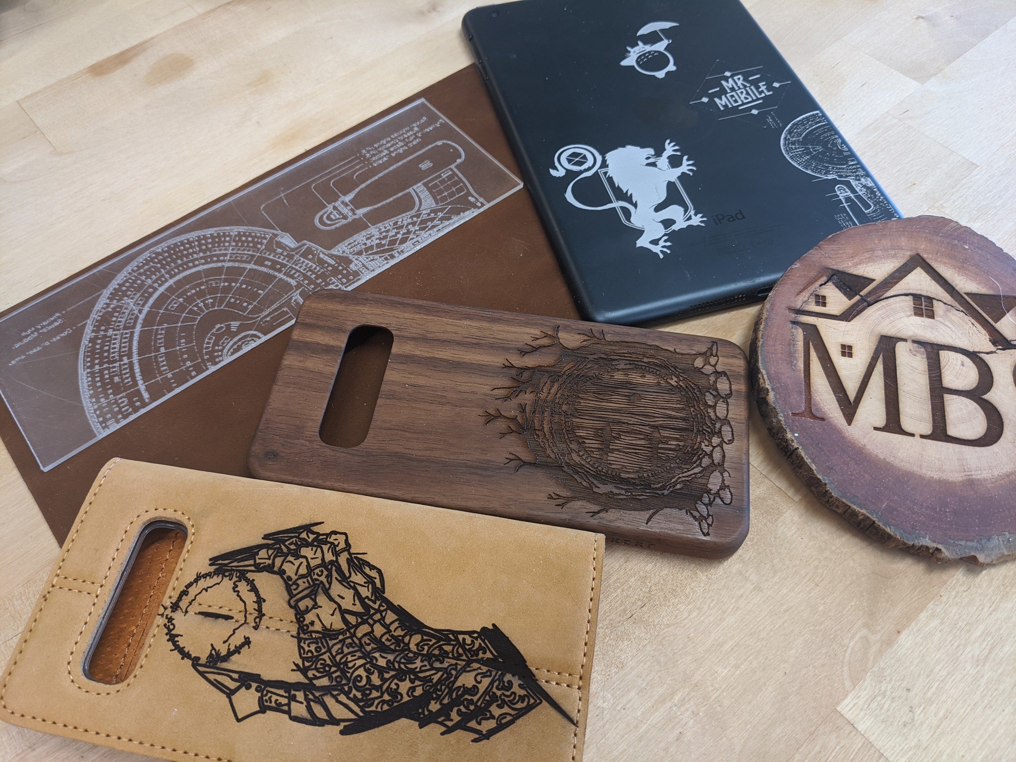 Collection of laser etched things