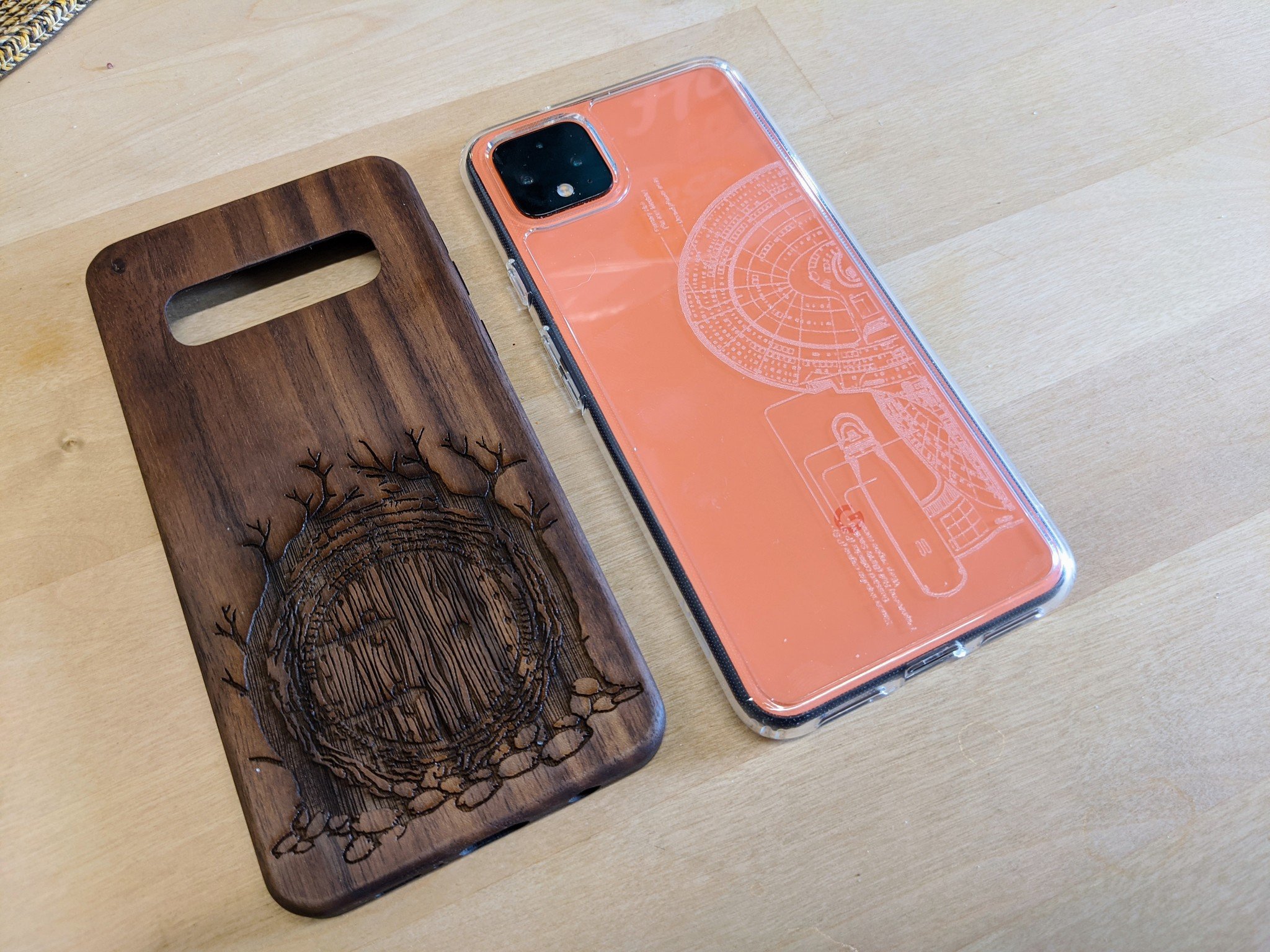 Mobile phone cases etched with SVG