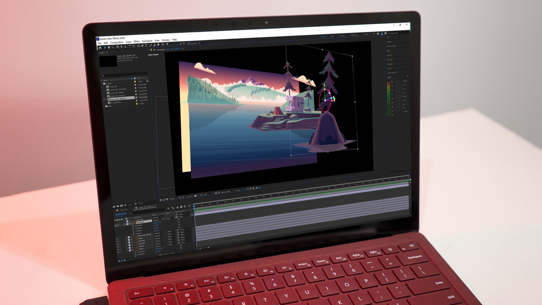 Adobe After Effects On Surface Laptop