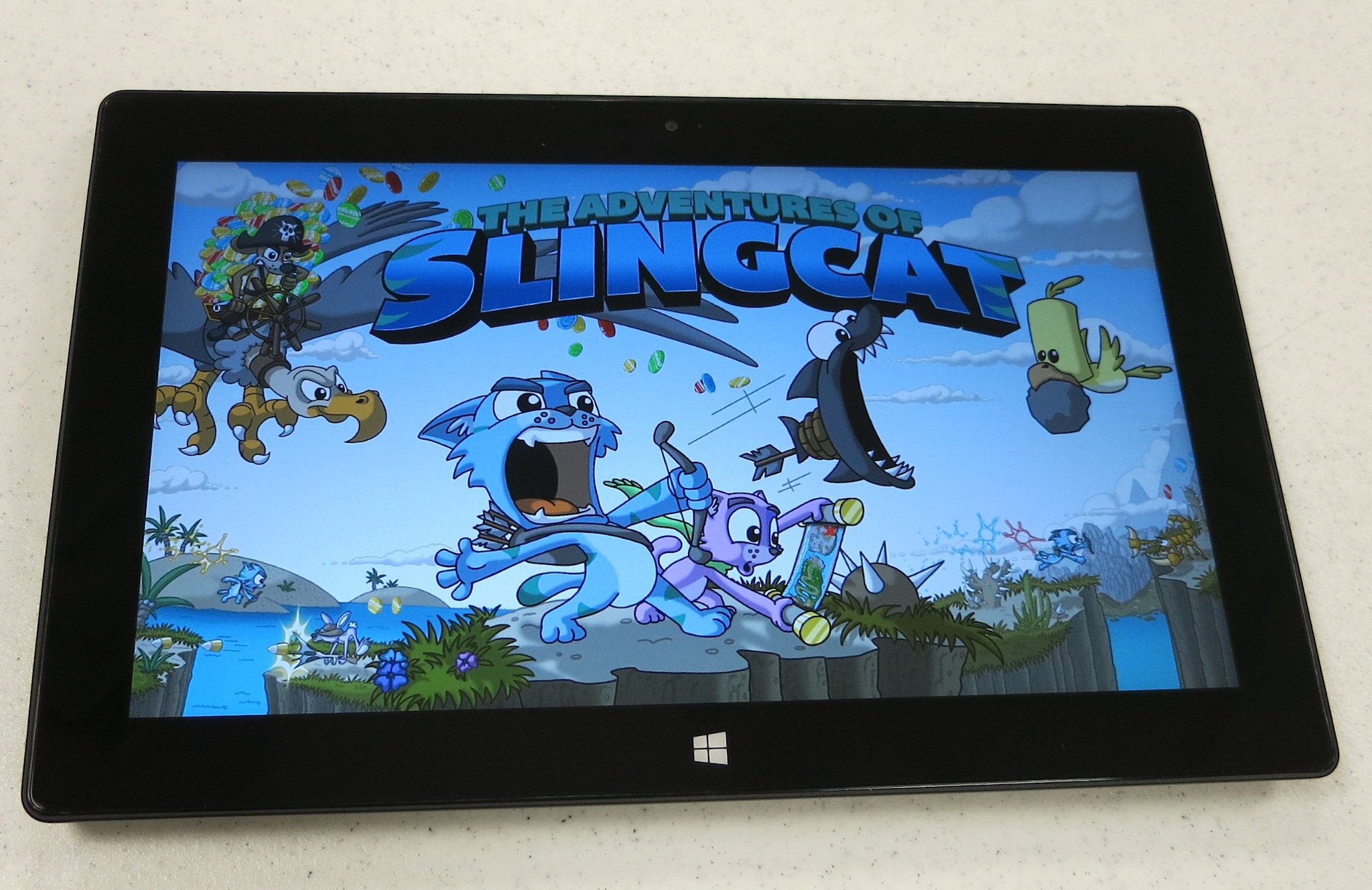 SlingCat pounces on Windows 8, now a universal game