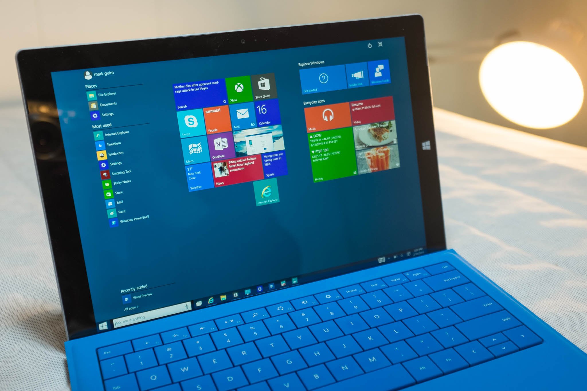 Windows 10 on Surface Pro 3