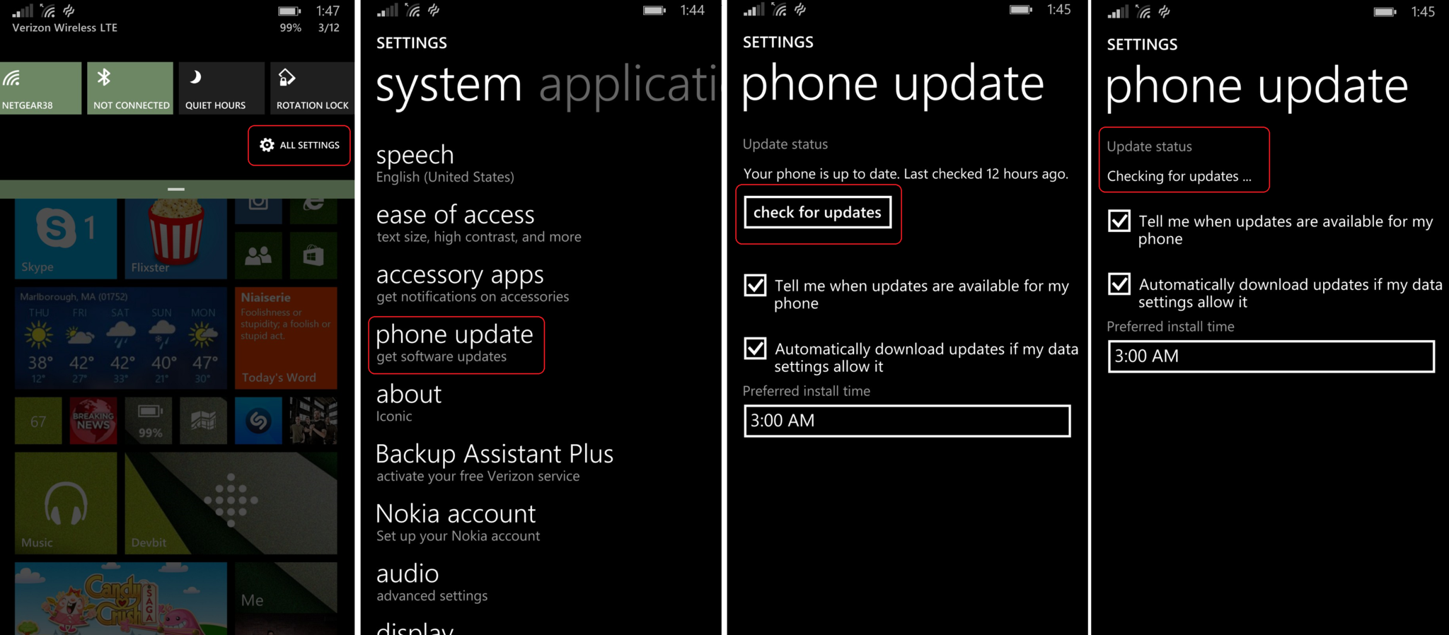 How to check for OS updates Windows Phone