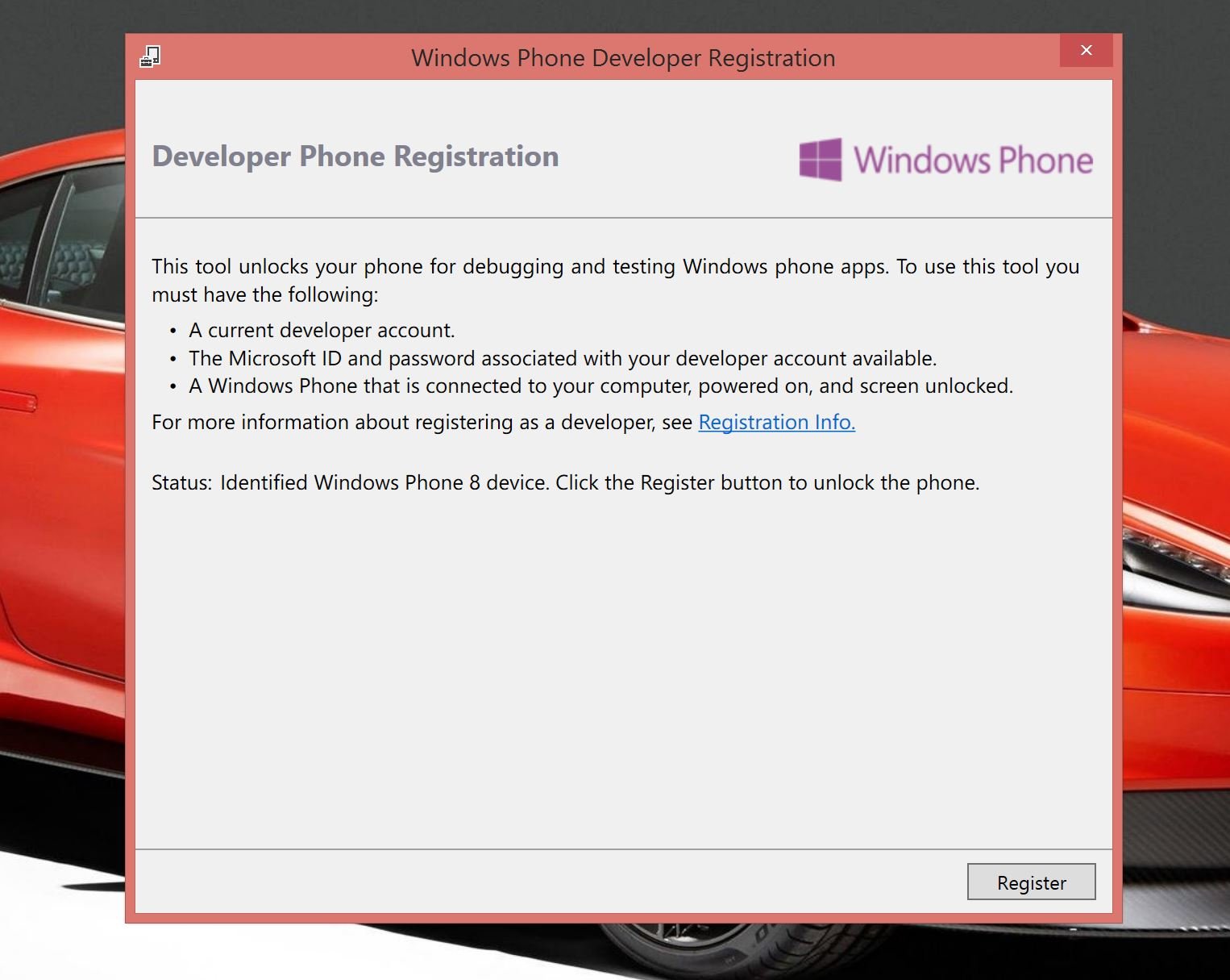 Windows Phone developer unlock