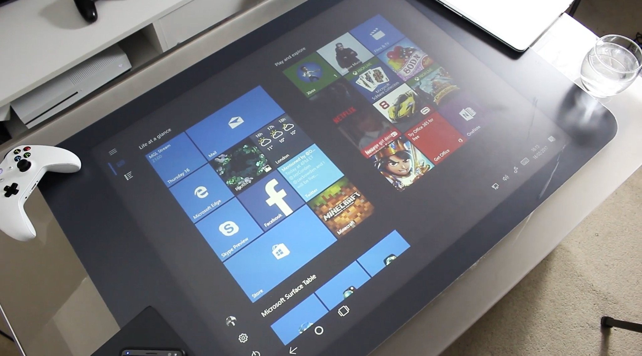 Windows 10 On The Surface Coffee Table, Smart Coffee Table Tablet
