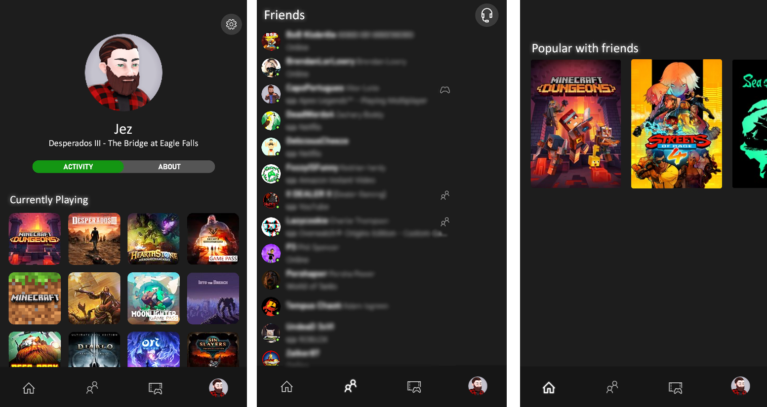 New Xbox Mobile App Screens