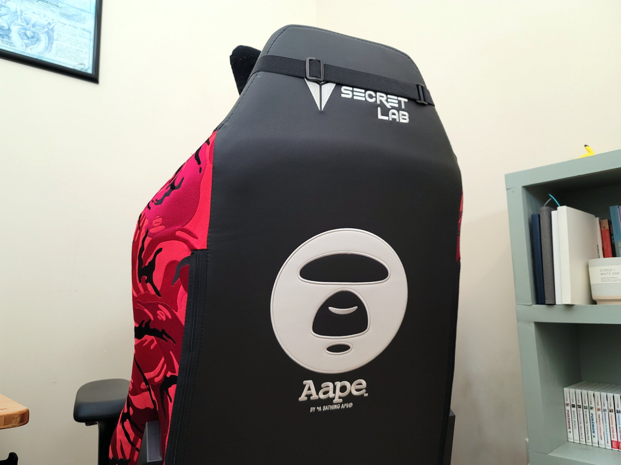 Secretlab Aape Red Gaming Chair Back Logos