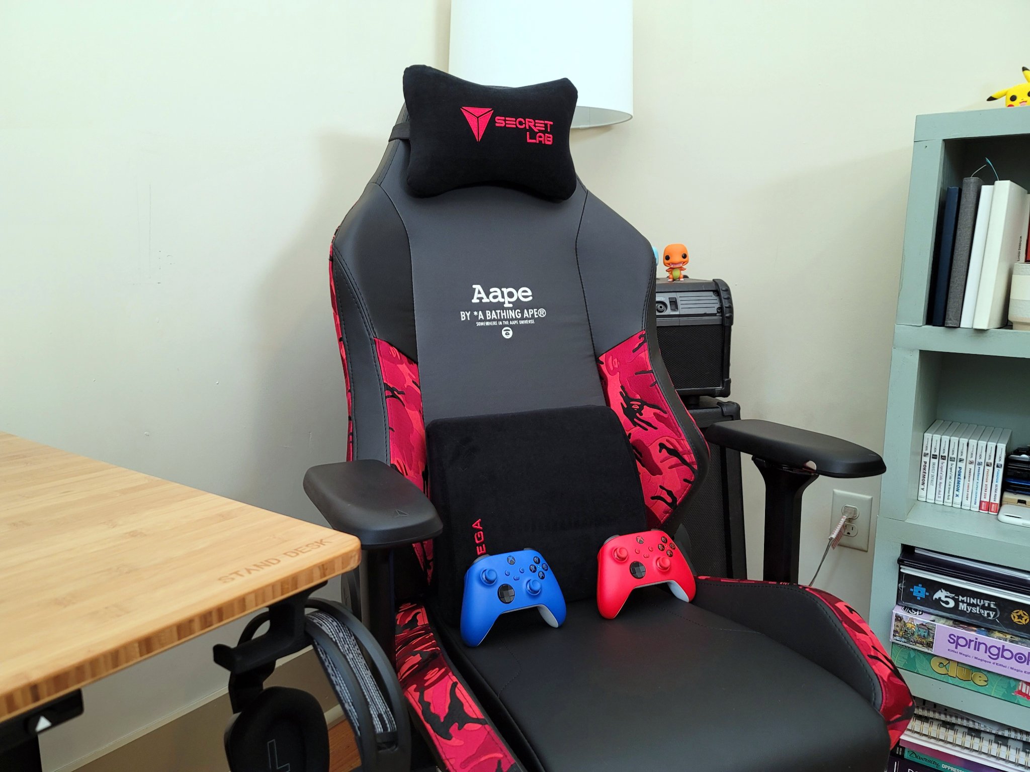 Secretlab Aape Red Gaming Chair Front Side Angle