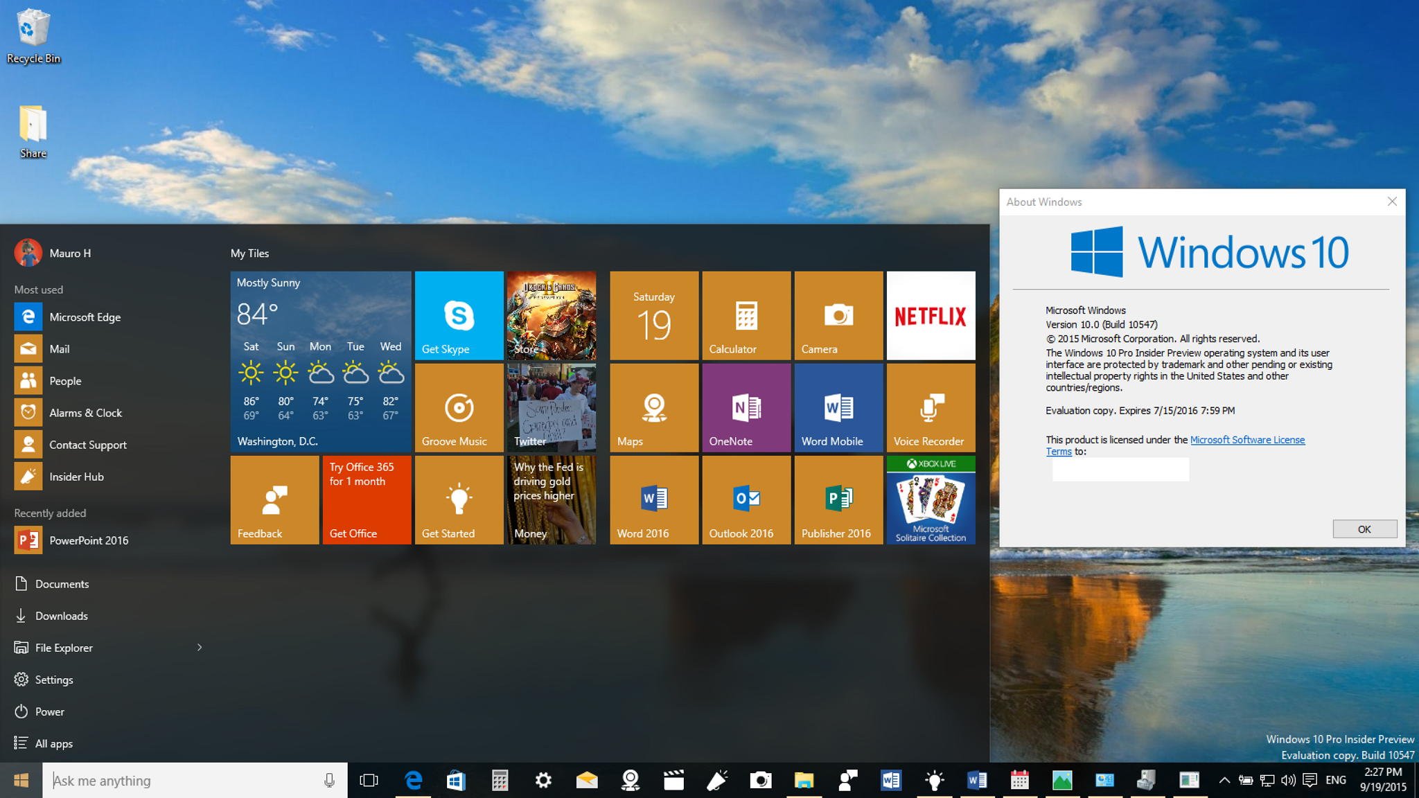 Windows 10 Build 10547 ya disponible para PC