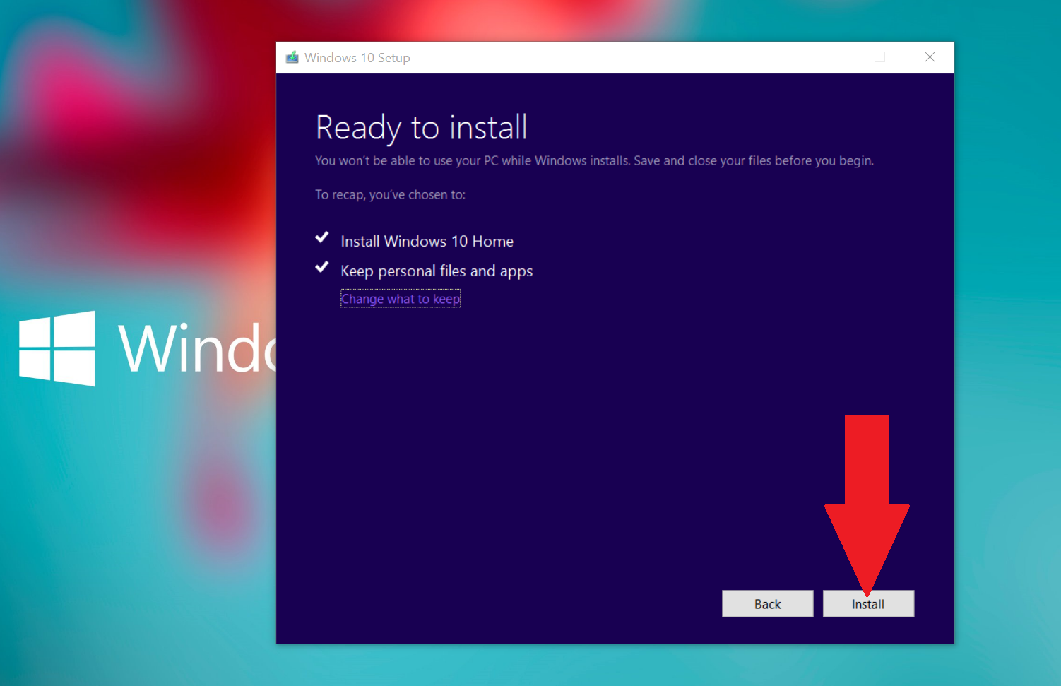 Use the Microsoft media creation tool to force the Windows 10 ...