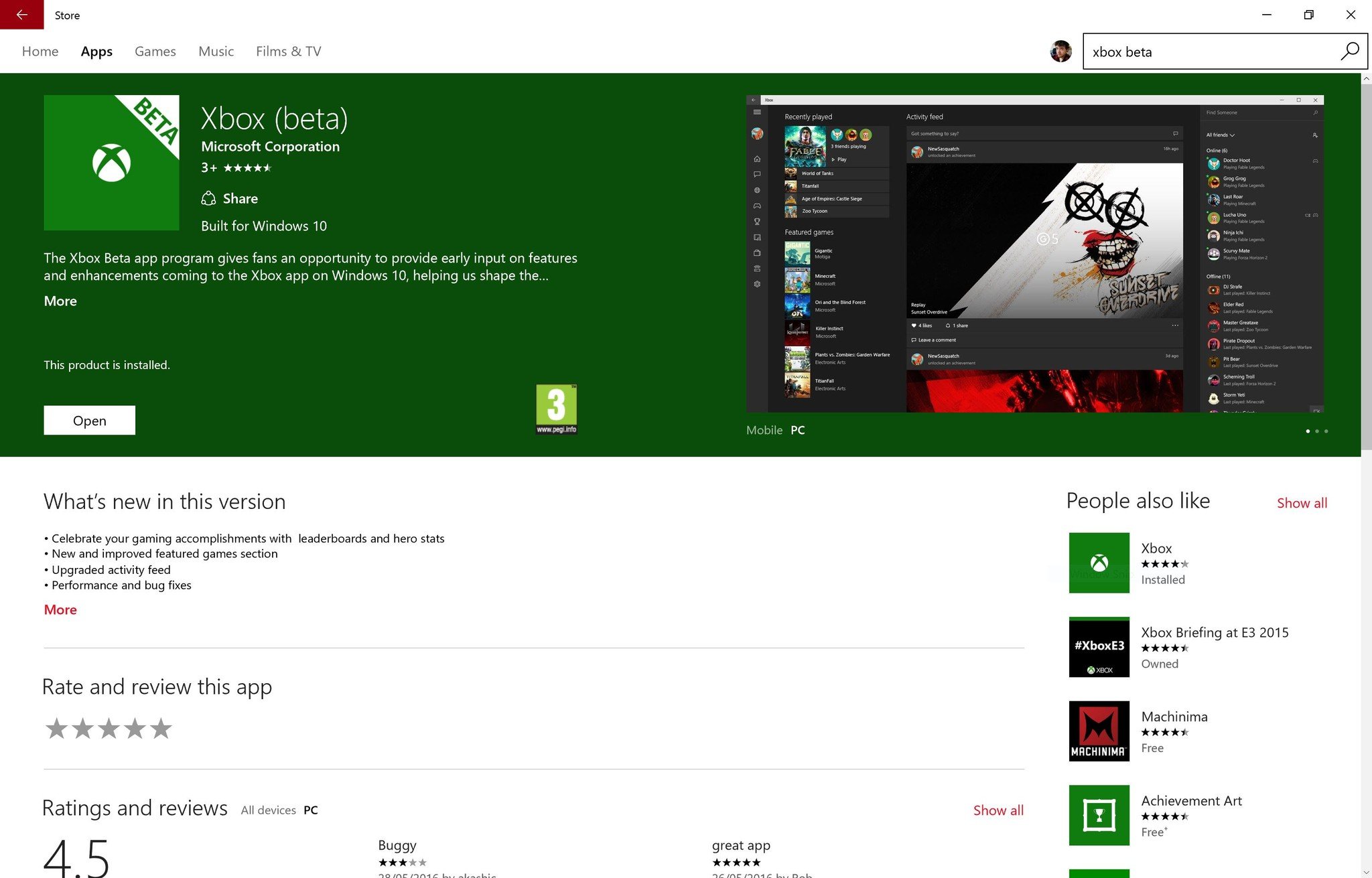 Xbox App Beta