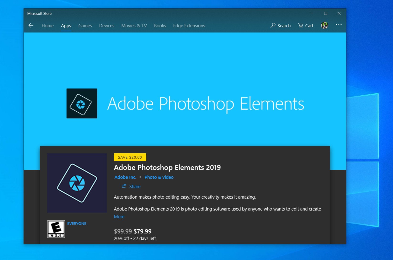 Adobe Photoshop Elements 2019 now available on the Microsoft Store for