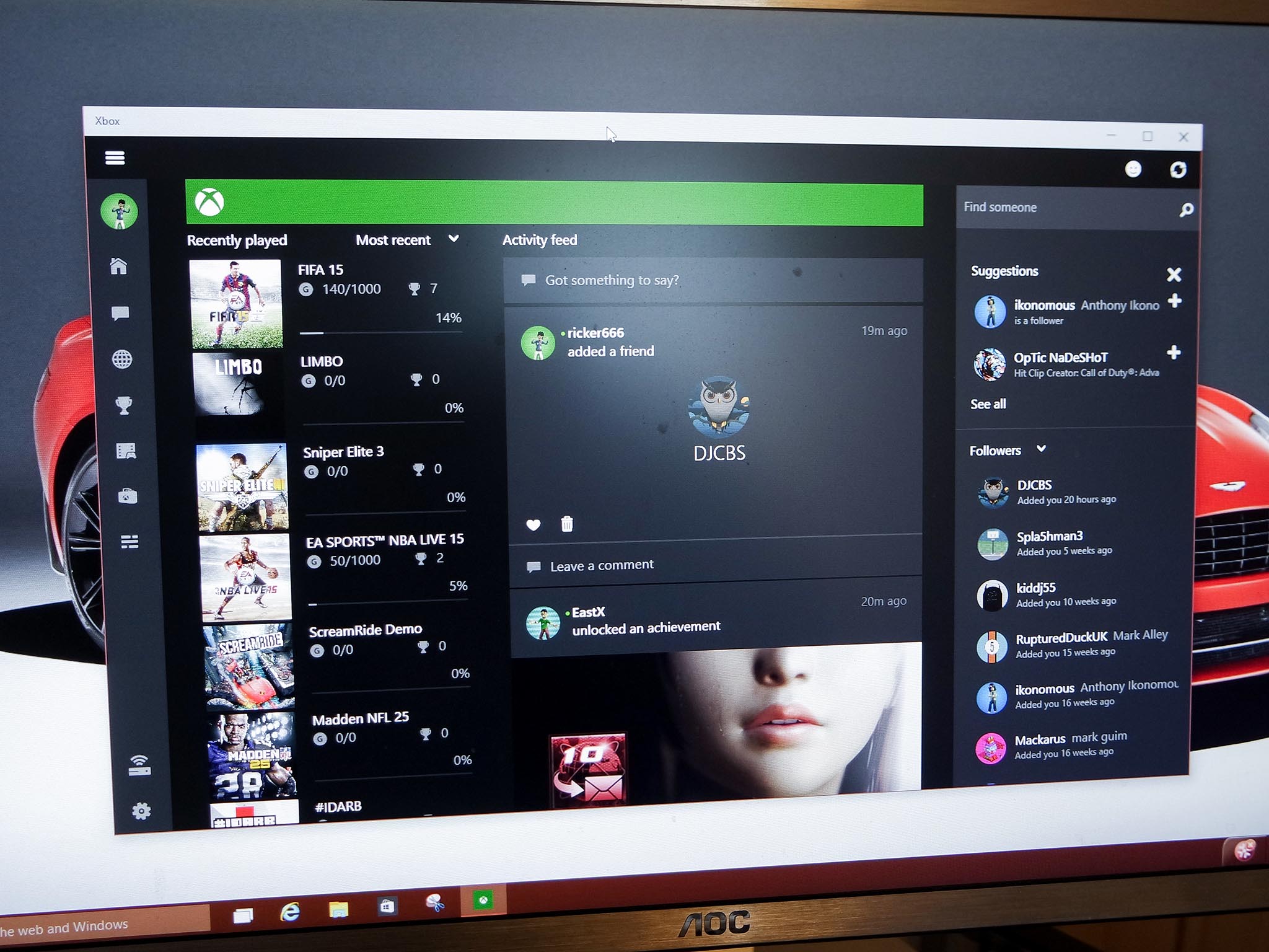 Xbox app for Windows 10