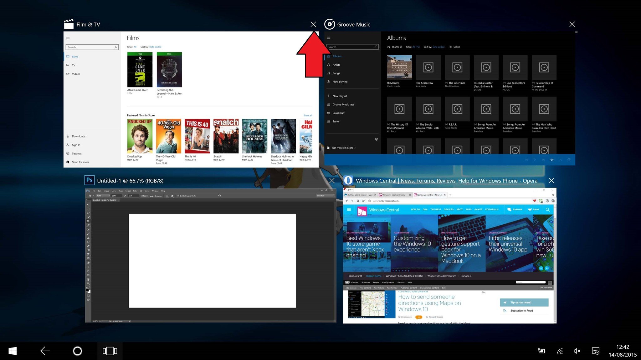 How to close an app in Tablet Mode on Windows 10 | Windows ...