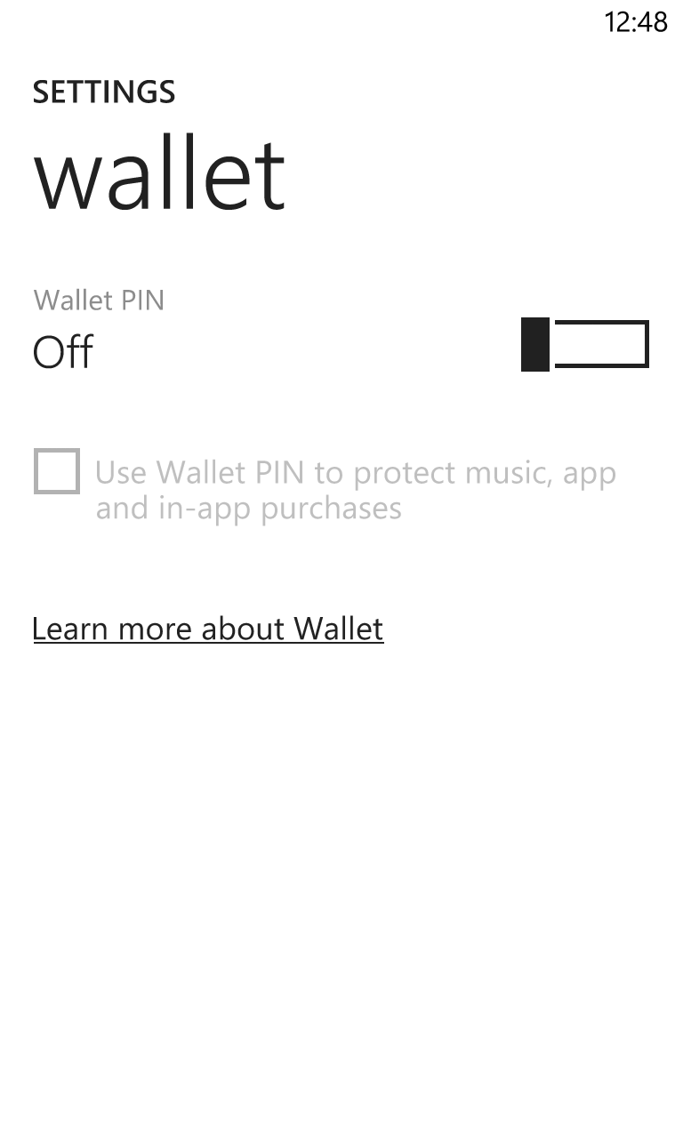 Wallet PIN