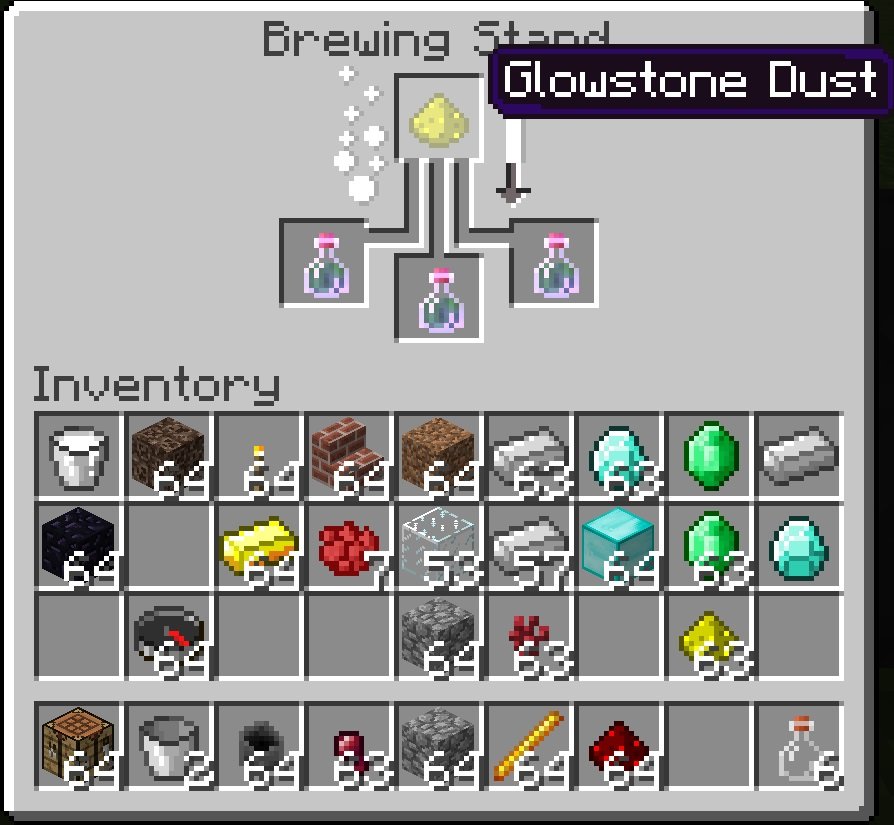 Add glowstone dust if you&#39;d like to add power to the potion.
