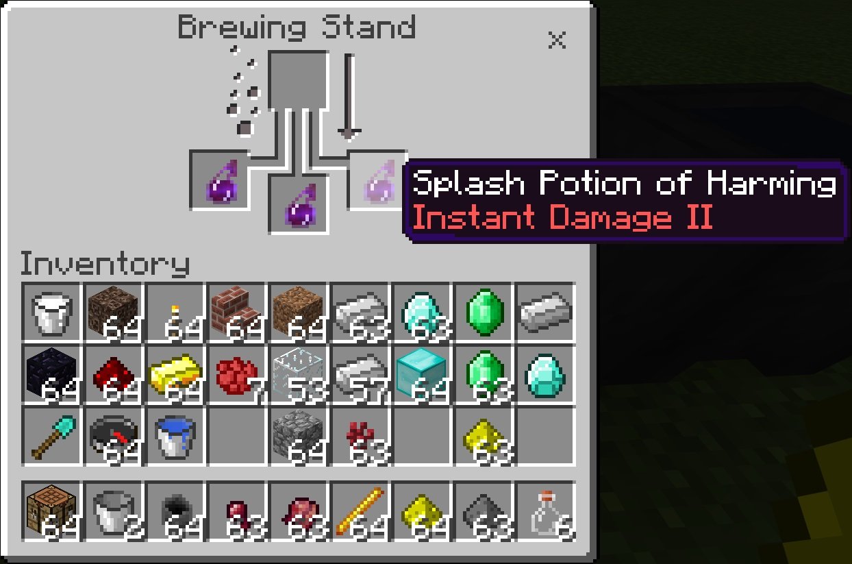 Three splash potions ready to go!