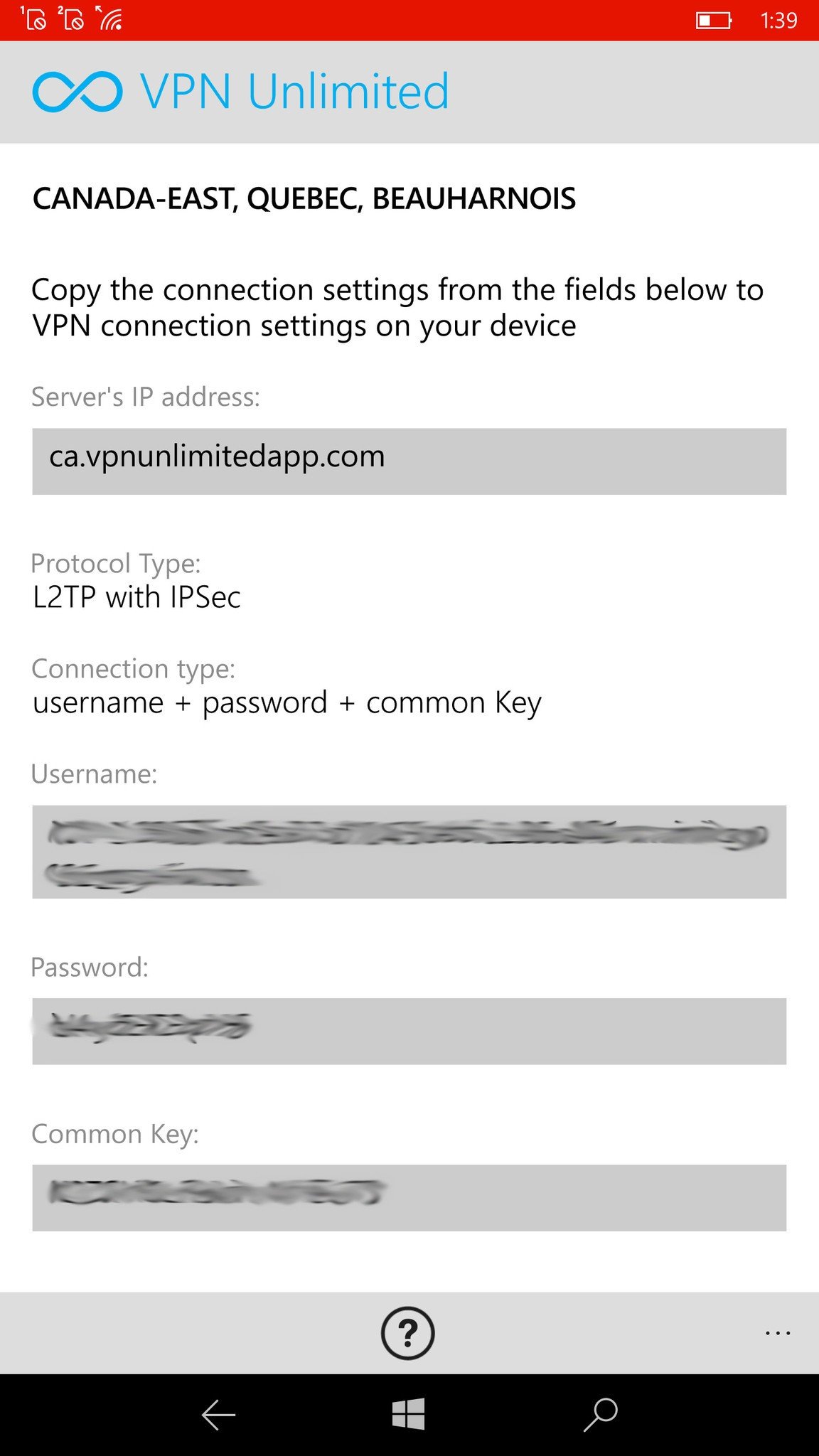 VPN info
