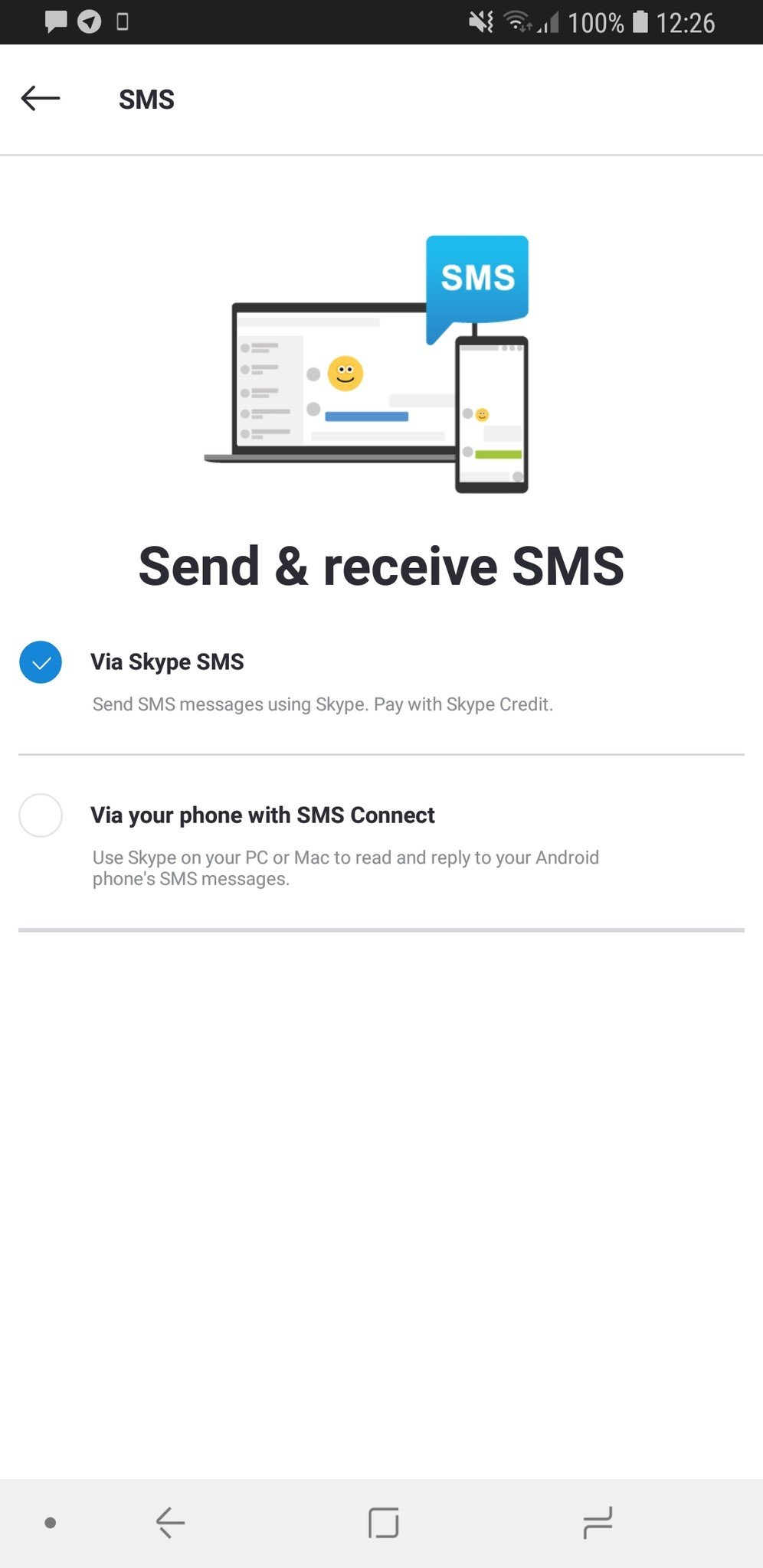 Skype SMS Android