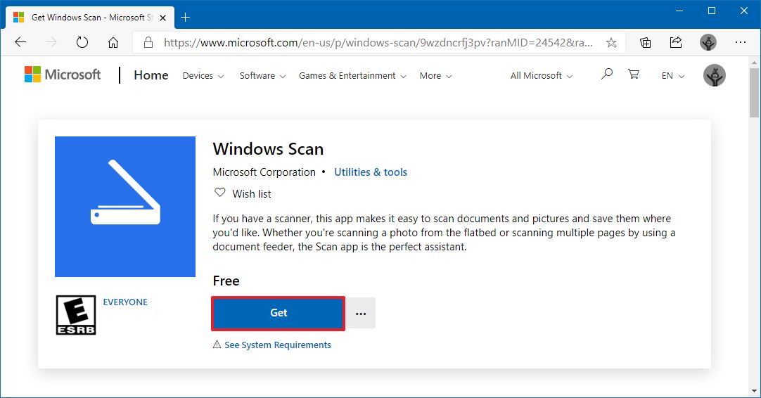 download scan for windows 10