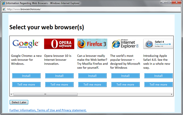 Microsoft Browser Choice