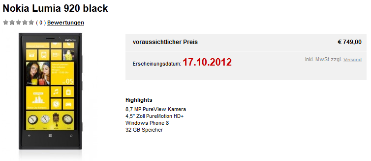 Handytick is getting the Nokia Lumia 920 on October 17