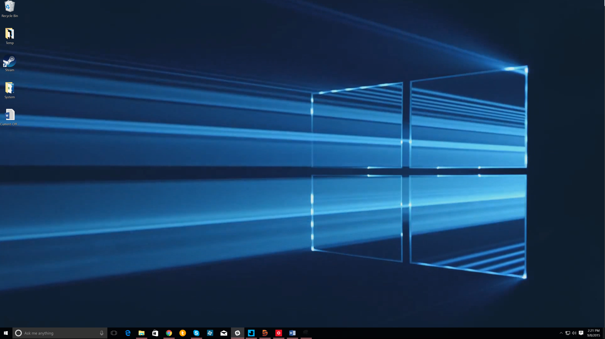 an animated desktop in Windows 10