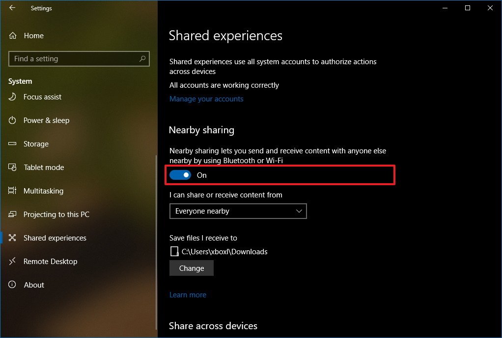 How to use Nearby Sharing to transfer files between PCs in Windows 10