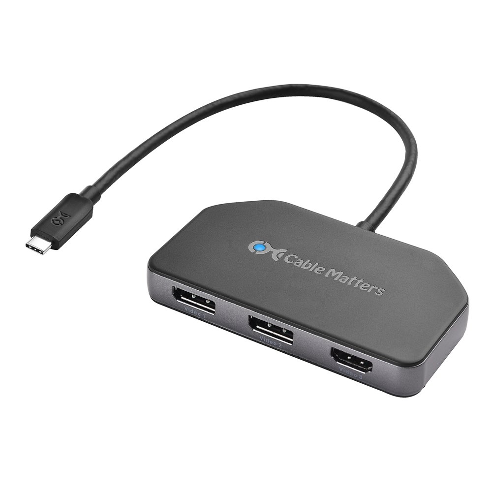Cable Matters USB-C Triple 4K DisplayPort MST Hub with Dual DisplayPort and HDMI