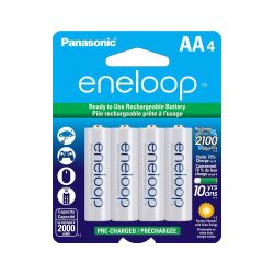 Power your devices with four AA rechargeable Eneloop batteries for $9