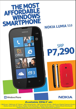 Lumia 510 available in Philippines for PHP 7,290