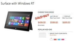 32GB Microsoft Surface RT without keyboard out of stock in US [update]