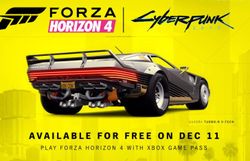 Ride like V in Forza Horizon 4 with the Cyberpunk 2077 Quadra V-Tech