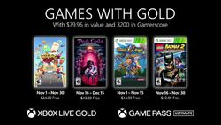 Here's the games included with Xbox Games with Gold for November