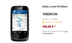 Lumia 610 available for pre-order from Getgoods in Germany