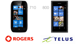 Lumia 710 going to Rogers and 800 heading to Telus