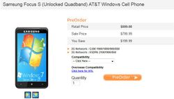 Introducing Samsung Focus S available for pre-order, running Windows 7