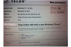 Telus to offer free Xbox 360 with every Windows Phone 7 purchase