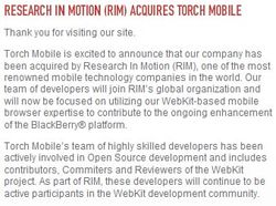 RIM purchases Torch Mobile; Iris Browser for Windows Mobile will be discontinued