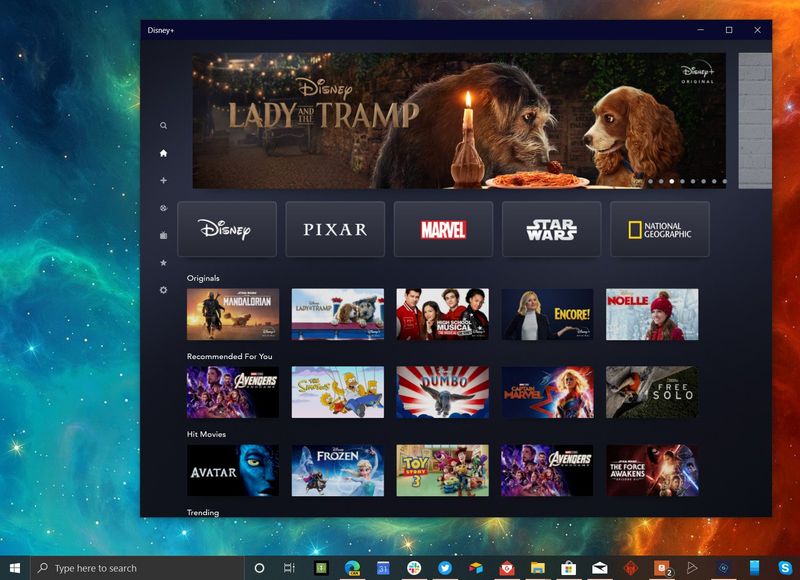 Disney+ Xbox app on Windows 10