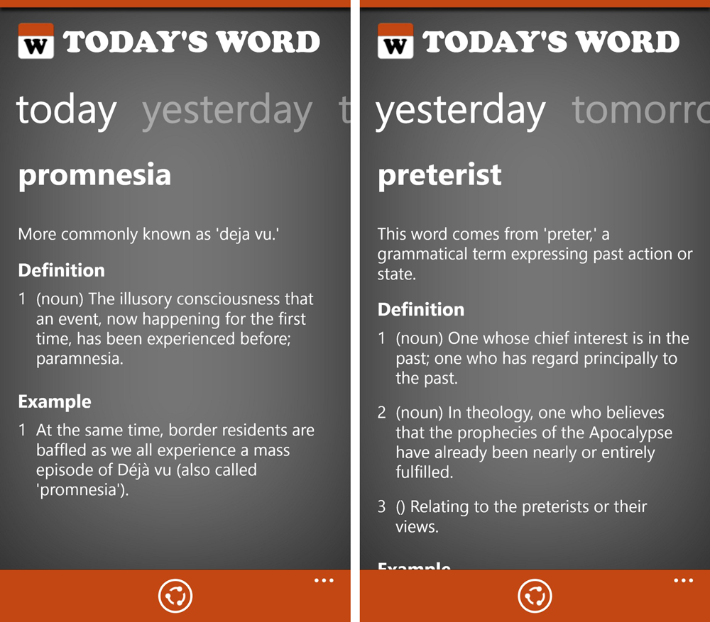 Today S Word Learn A New Word Every Day With Windows Phone 8 Windows Central
