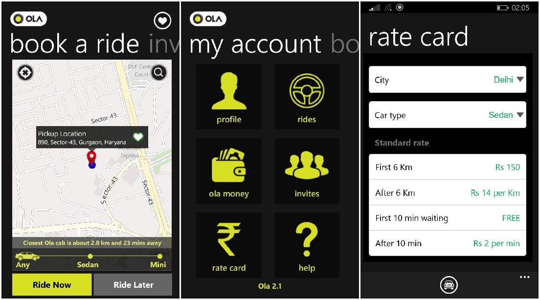 Ola Cab App Download For Windows Phone